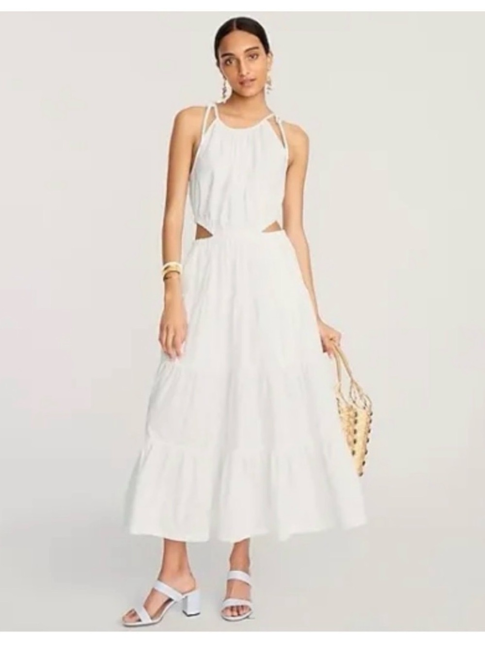 J Crew Harbour Side Cutout Midi Dress